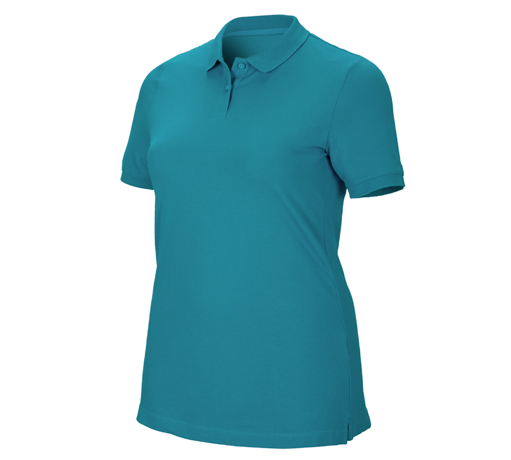 Tričká, pulóvre a košele: Piqué tričko e.s. cotton stretch, dámske, plus fit + oceán