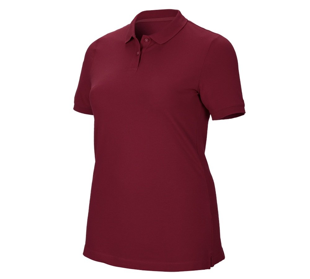 Tričká, pulóvre a košele: Piqué tričko e.s. cotton stretch, dámske, plus fit + bordová
