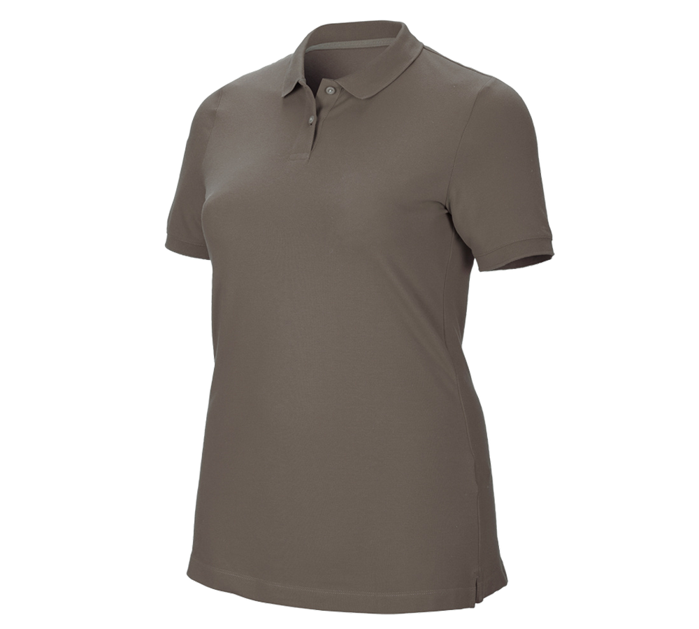 Tričká, pulóvre a košele: Piqué tričko e.s. cotton stretch, dámske, plus fit + kamenná