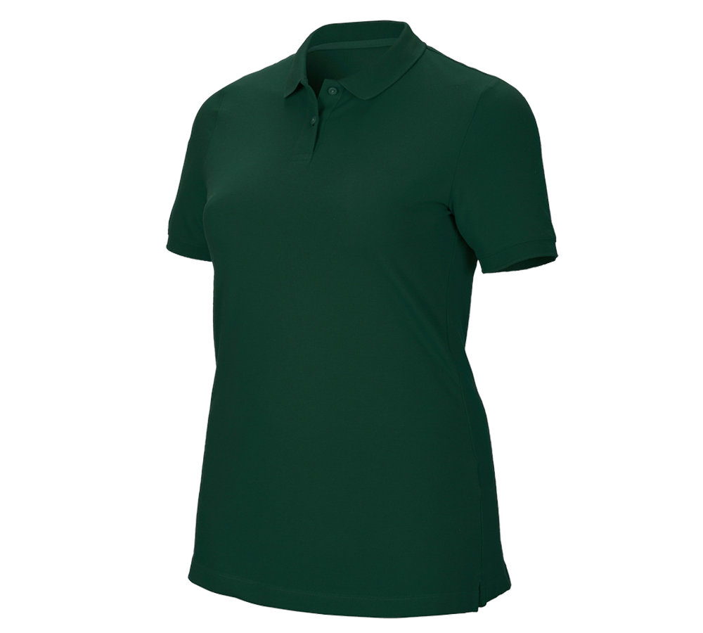 Témy: Piqué tričko e.s. cotton stretch, dámske, plus fit + zelená