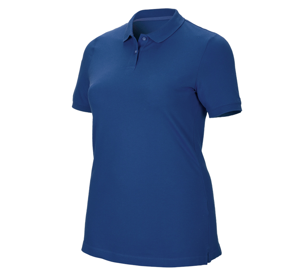 Tričká, pulóvre a košele: Piqué tričko e.s. cotton stretch, dámske, plus fit + alkalická modrá