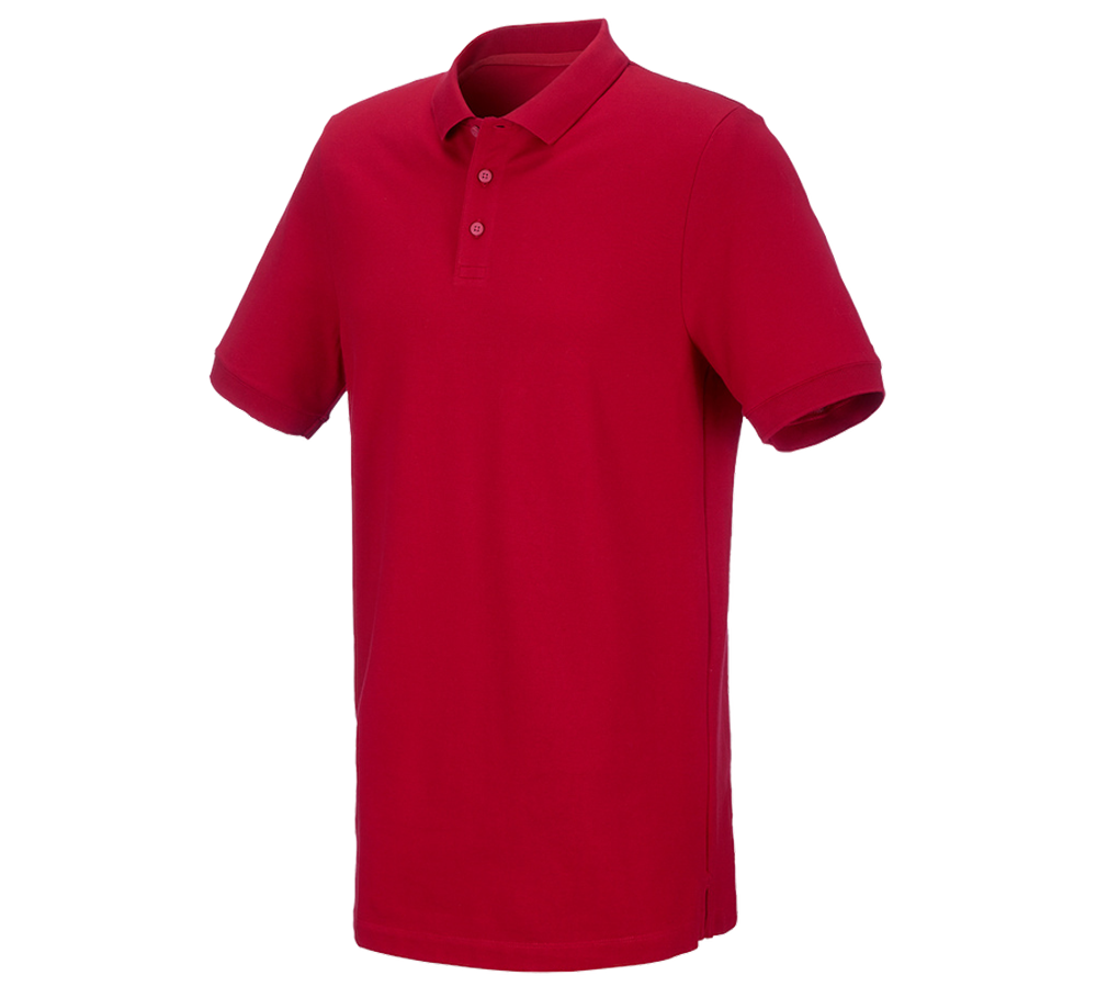 Témy: Piqué tričko e.s. cotton stretch, long fit + ohnivá červená
