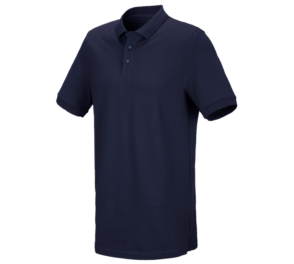 Tričká, pulóvre a košele: Piqué tričko e.s. cotton stretch, long fit + tmavomodrá