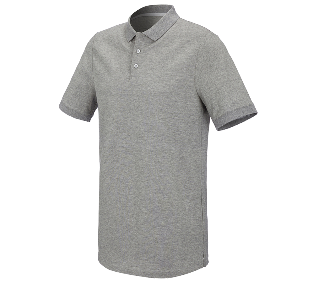 Tričká, pulóvre a košele: Piqué tričko e.s. cotton stretch, long fit + sivá melírovaná
