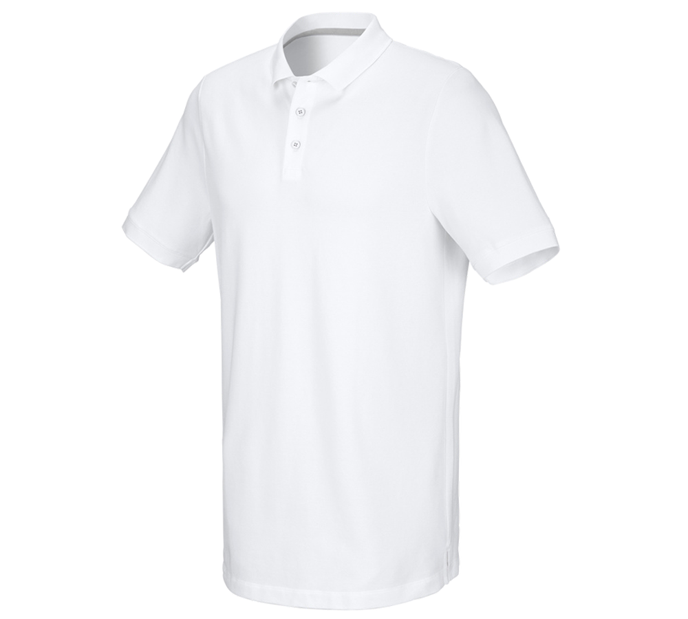 Témy: Piqué tričko e.s. cotton stretch, long fit + biela