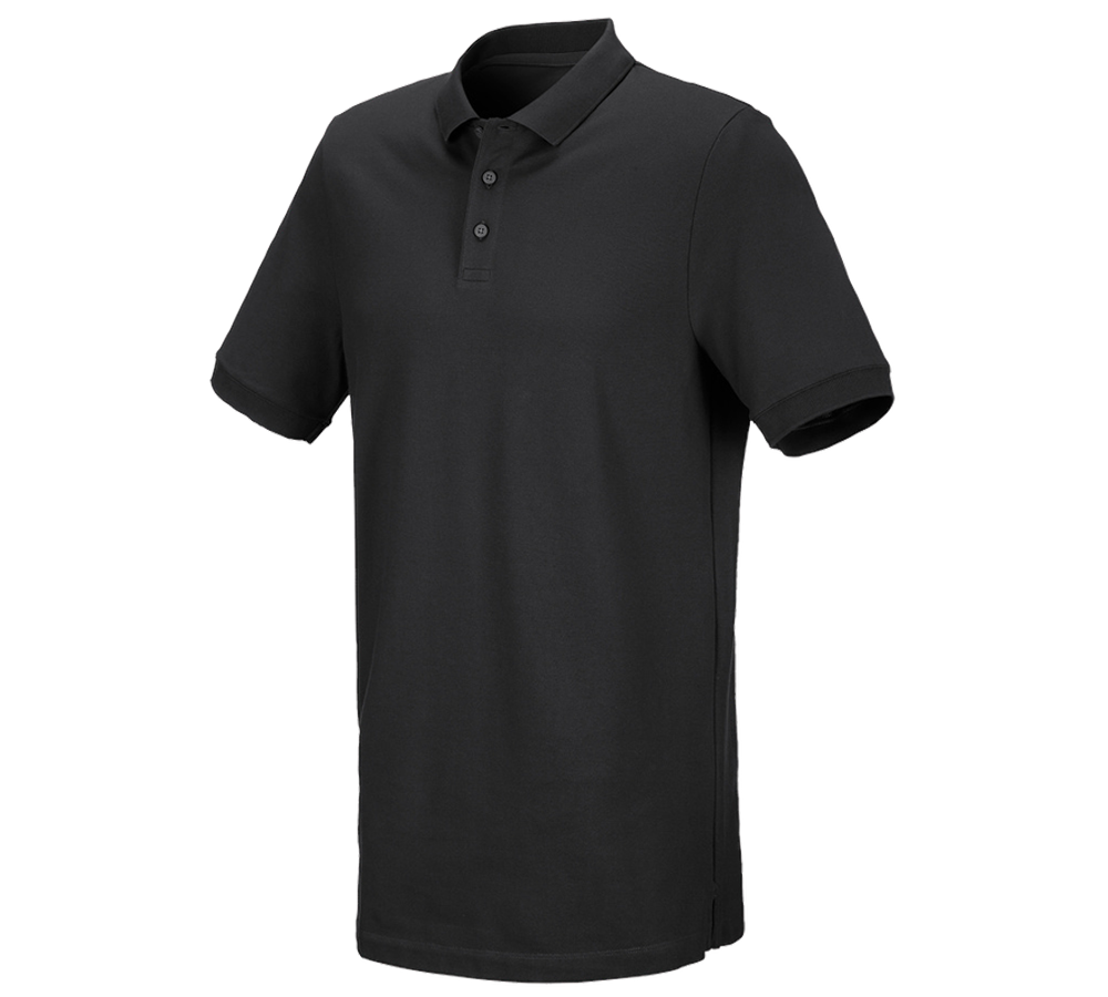 Témy: Piqué tričko e.s. cotton stretch, long fit + čierna