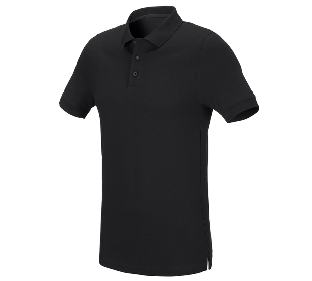 Tričká, pulóvre a košele: Piqué tričko e.s. cotton stretch, slim fit + čierna
