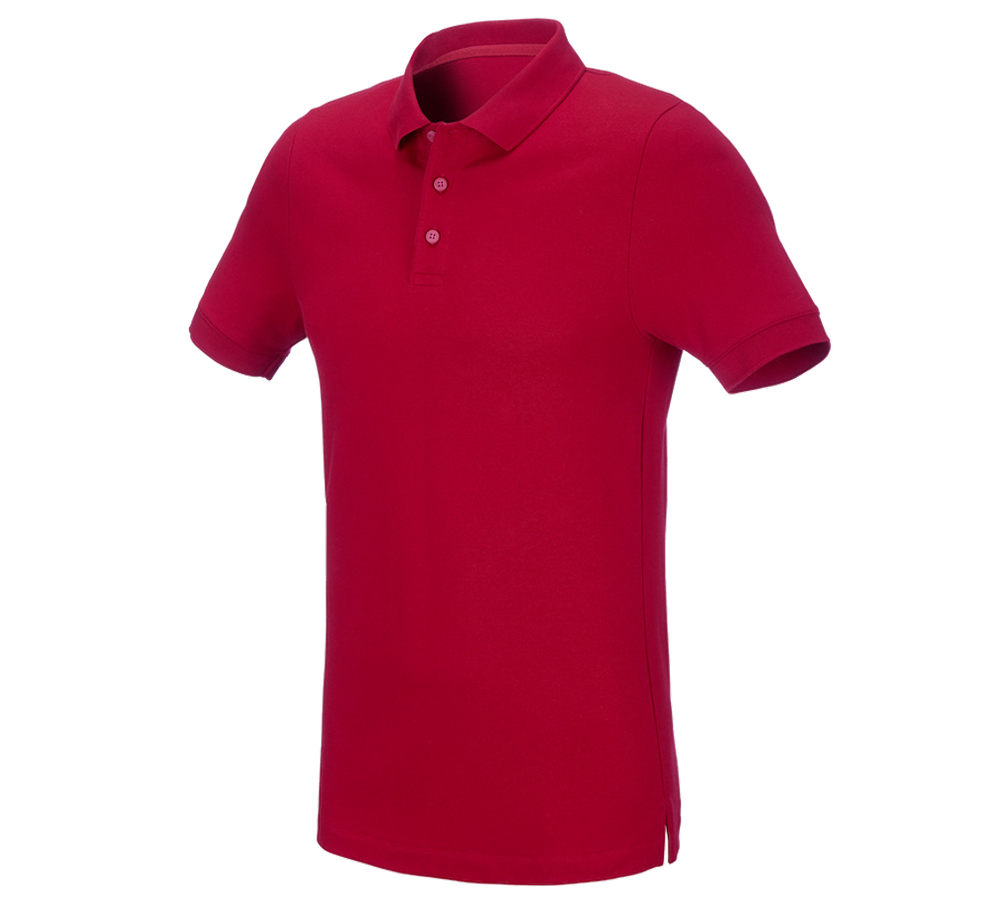 Témy: Piqué tričko e.s. cotton stretch, slim fit + ohnivá červená