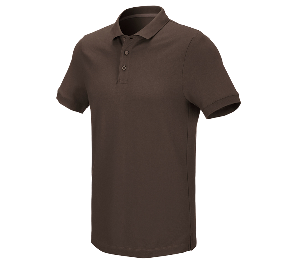 Tričká, pulóvre a košele: Piqué tričko e.s. cotton stretch + gaštanová