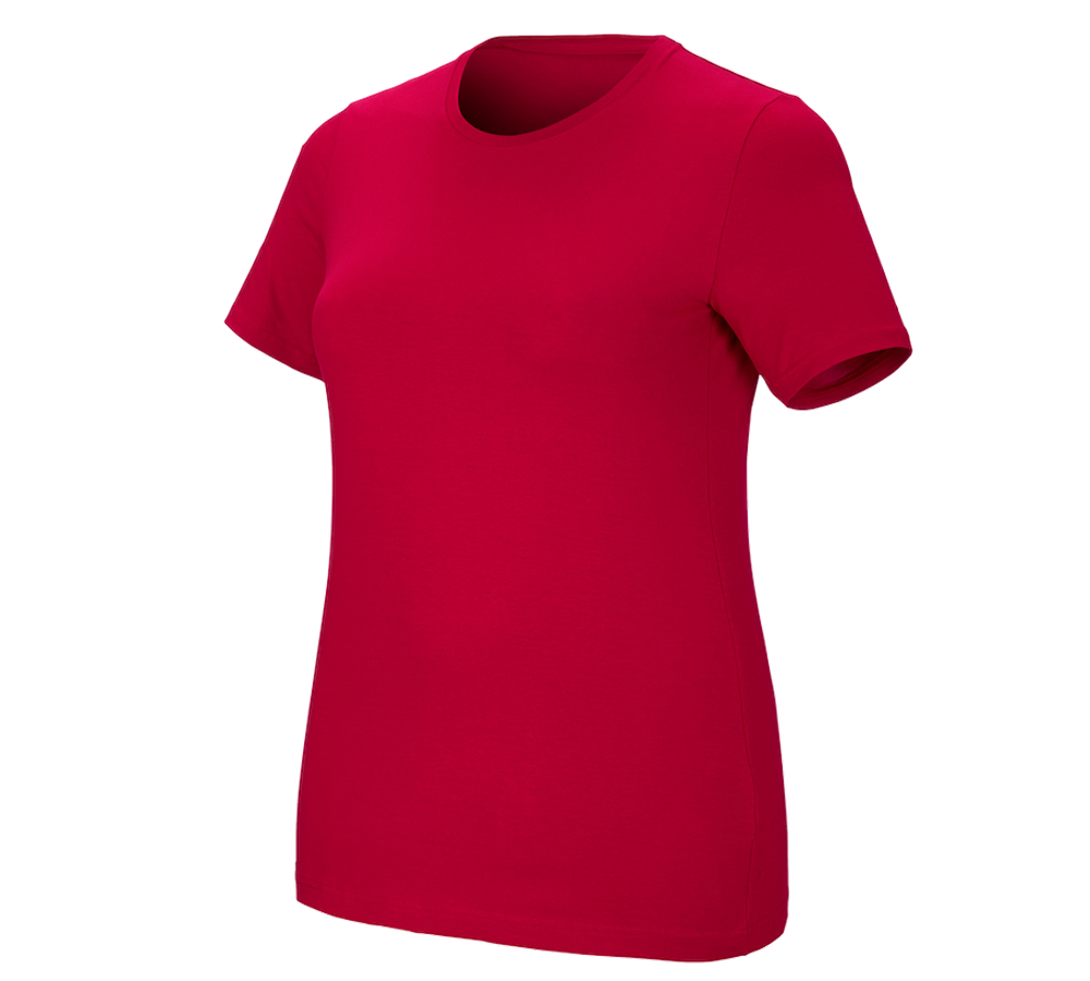 Témy: Tričko e.s. cotton stretch, dámske, plus fit + ohnivá červená