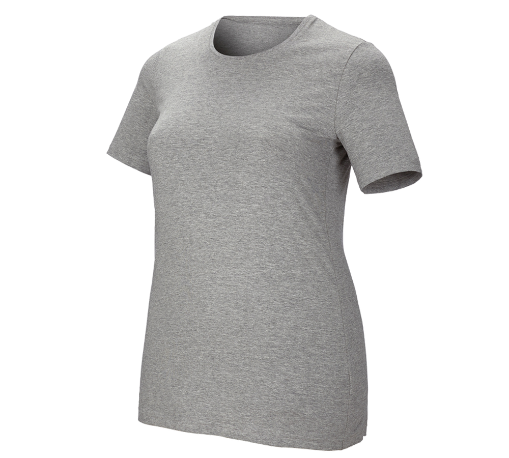 Tričká, pulóvre a košele: Tričko e.s. cotton stretch, dámske, plus fit + sivá melírovaná