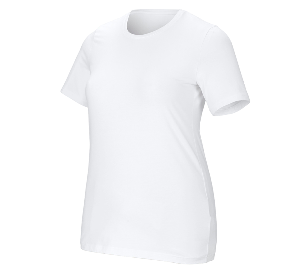 Tričká, pulóvre a košele: Tričko e.s. cotton stretch, dámske, plus fit + biela
