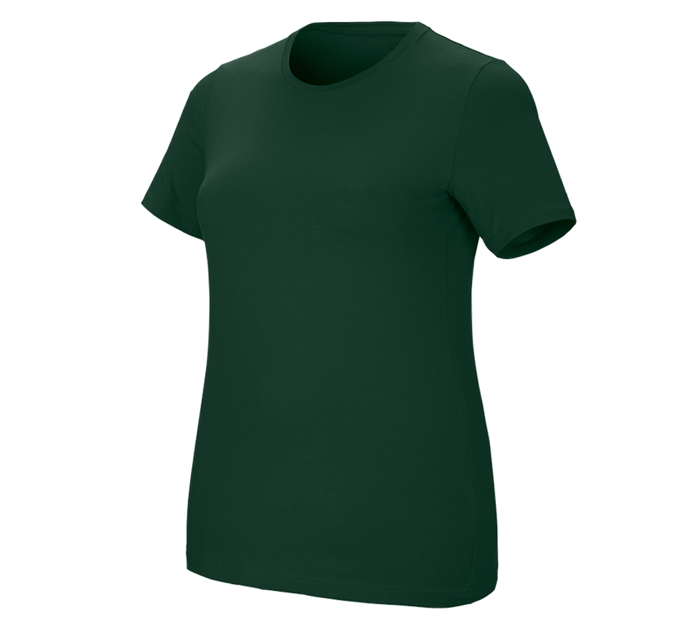 Tričká, pulóvre a košele: Tričko e.s. cotton stretch, dámske, plus fit + zelená