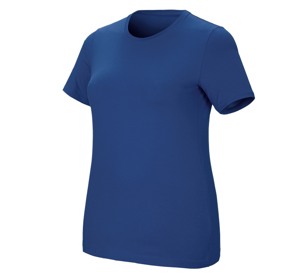 Tričká, pulóvre a košele: Tričko e.s. cotton stretch, dámske, plus fit + alkalická modrá