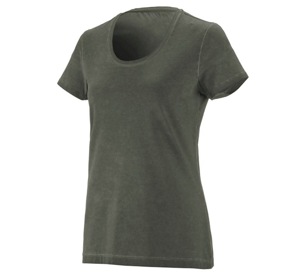 Tričká, pulóvre a košele: Tričko e.s. vintage cotton stretch, dámske + maskáčová zelená vintage