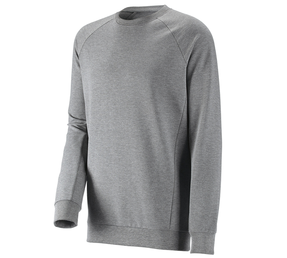Tričká, pulóvre a košele: Mikina e.s. cotton stretch long fit + sivá melírovaná