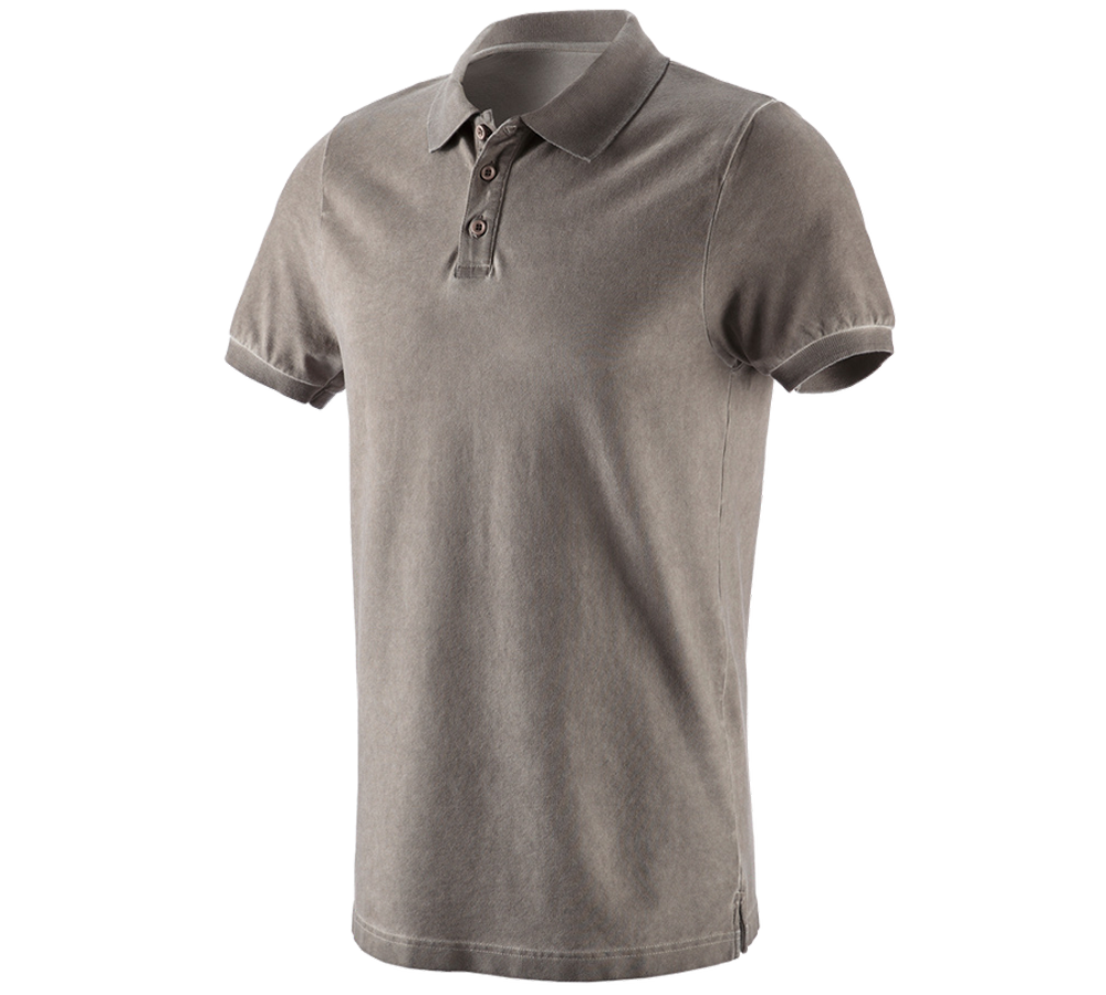 Tričká, pulóvre a košele: Polo tričko e.s. vintage cotton stretch + sivohnedá vintage