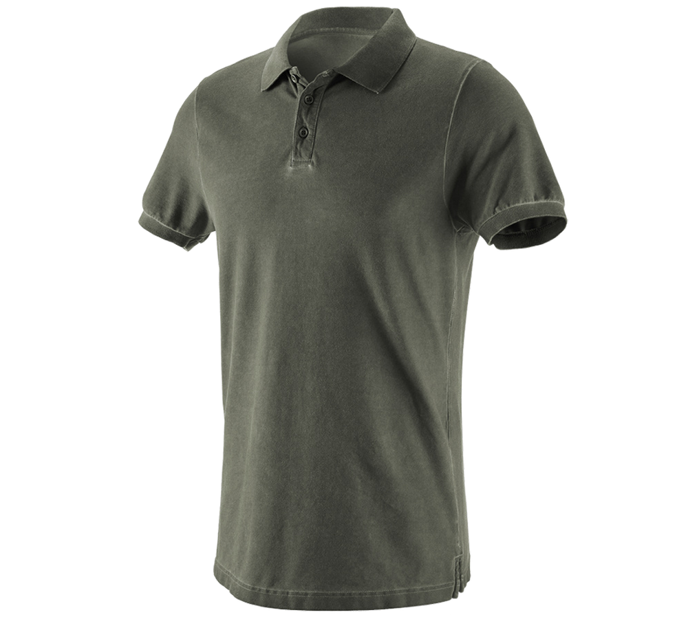 Tričká, pulóvre a košele: Polo tričko e.s. vintage cotton stretch + maskáčová zelená vintage