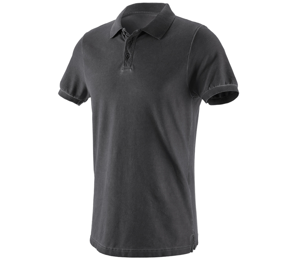 Tričká, pulóvre a košele: Polo tričko e.s. vintage cotton stretch + oxidová čierna vintage