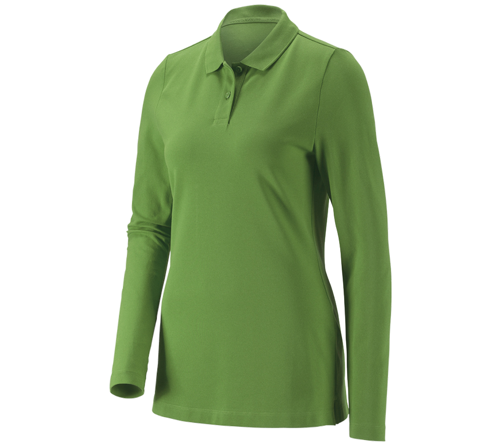 Tričká, pulóvre a košele: Tričko dlhým ruká. e.s. Piqué-Polo cotton stretch + morská zelená