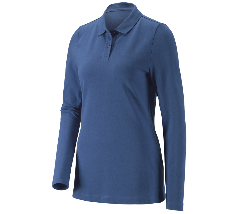 Tričká, pulóvre a košele: Tričko dlhým ruká. e.s. Piqué-Polo cotton stretch + kobaltová