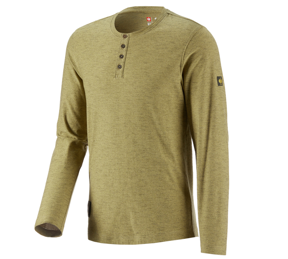 Tričká, pulóvre a košele: Tričko s dlhým rukávom e.s.vintage + moltonová zlatá melanž