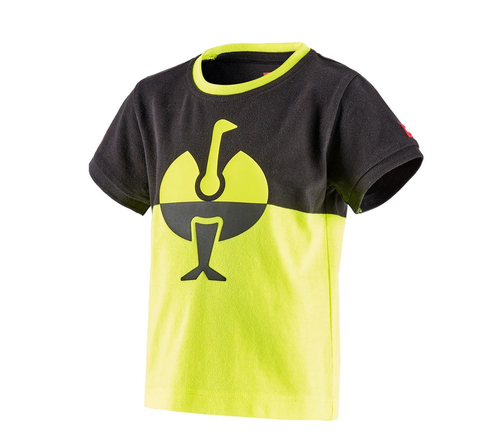 Tričká, pulóvre a košele: Piqué tričko e.s. colourblock, detské + čierna/výstražná žltá