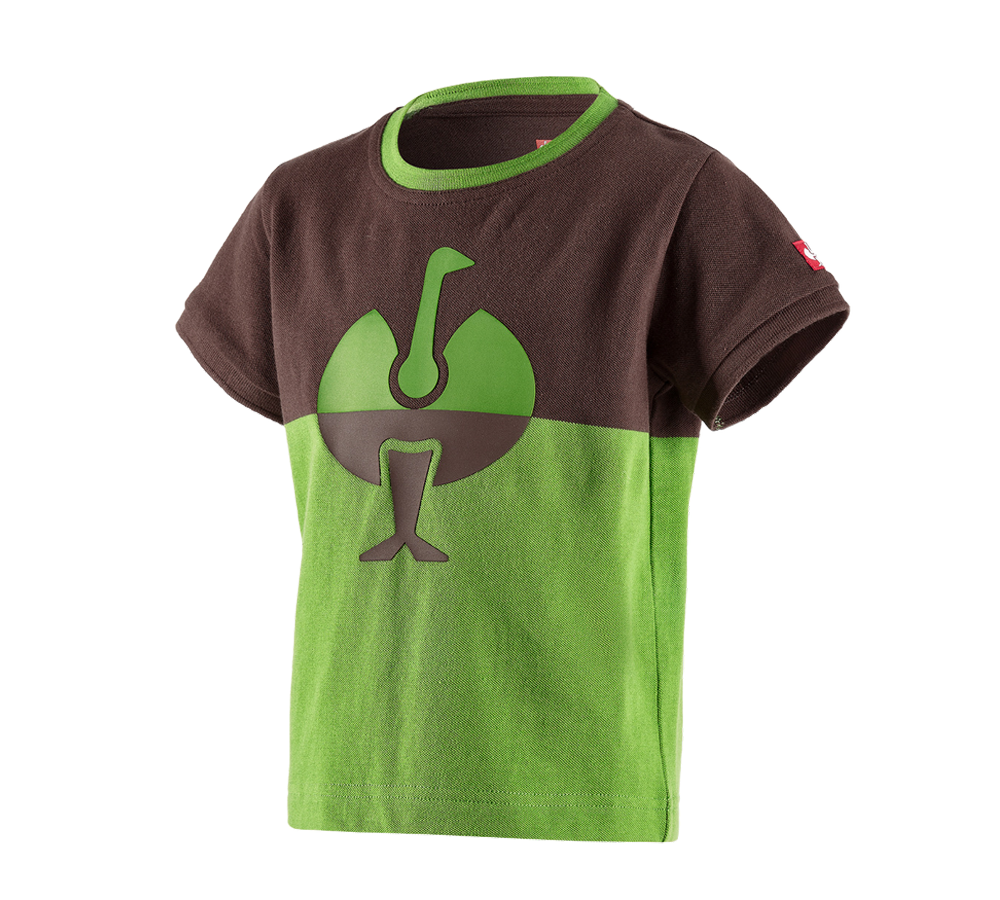 Tričká, pulóvre a košele: Piqué tričko e.s. colourblock, detské + gaštanová/morská zelená