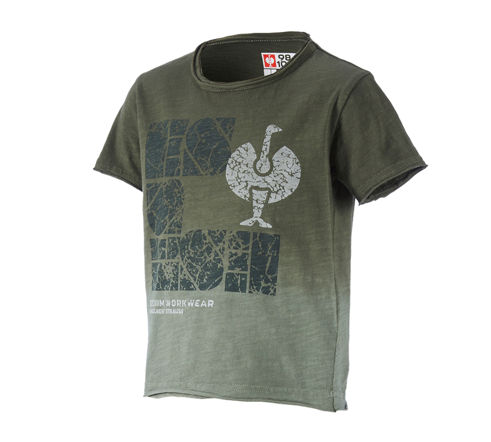 Tričká, pulóvre a košele: Tričko e.s. denim workwear, detské + maskáčová zelená vintage