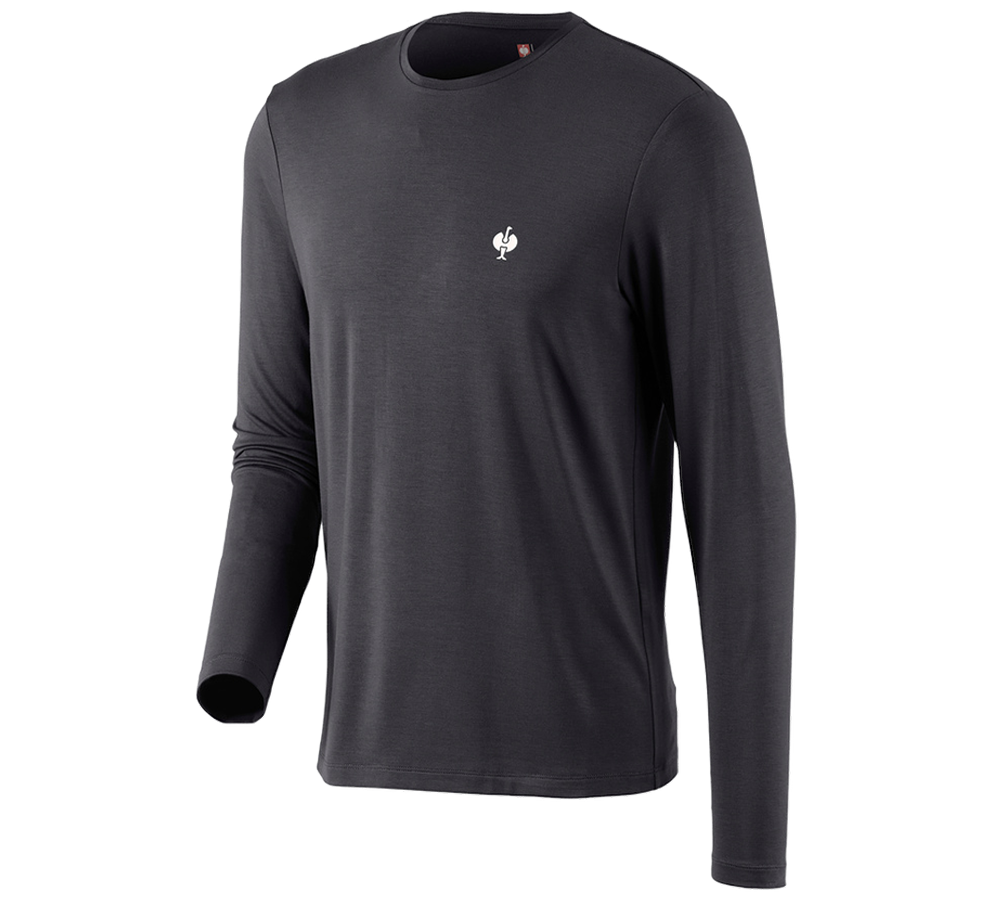 Tričká, pulóvre a košele: Modal-Tričko s dlhým rukávom e.s.concrete + čierna