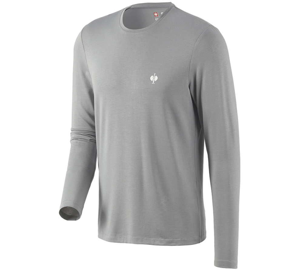 Tričká, pulóvre a košele: Modal-Tričko s dlhým rukávom e.s.concrete + perlová sivá