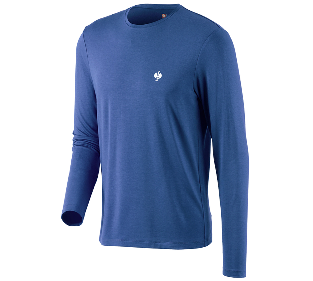 Tričká, pulóvre a košele: Modal-Tričko s dlhým rukávom e.s.concrete + alkalická modrá