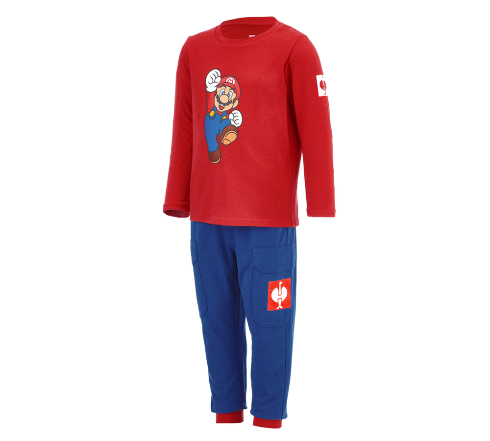 Doplnky: Super Mario detská pyžamová súprava + alkalická modrá/červená strauss