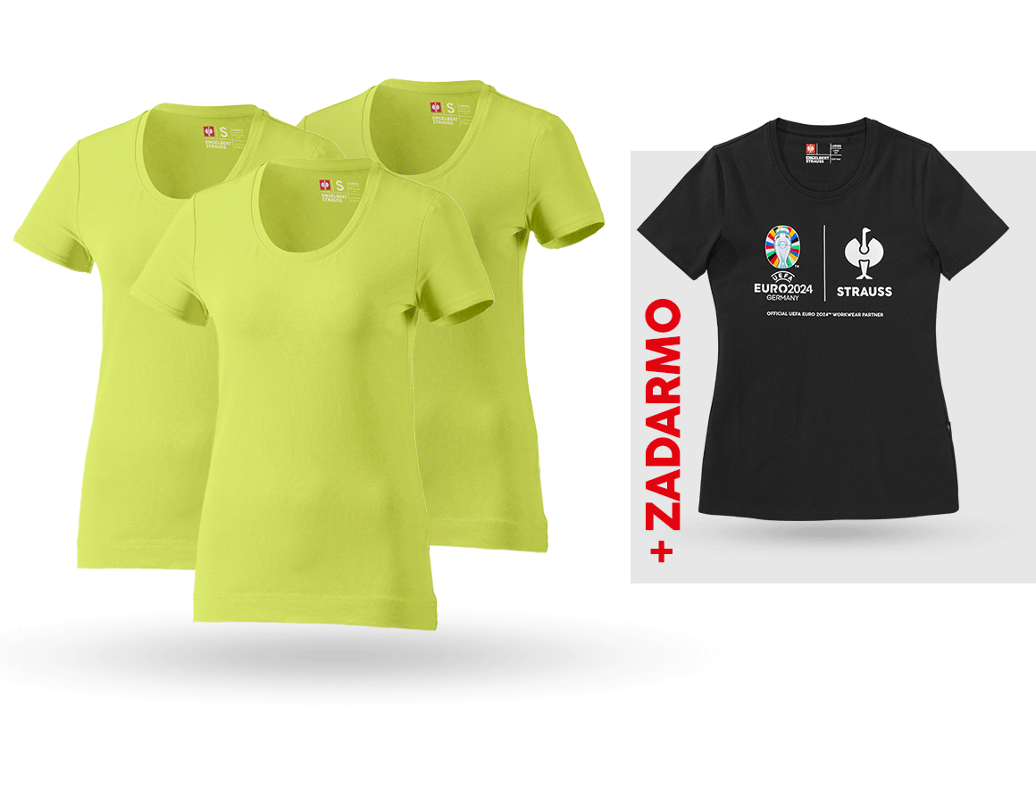 Oblečenie: SÚPR: 3x Tričko cotton stretch, dámkse + košeľa + májová zelená