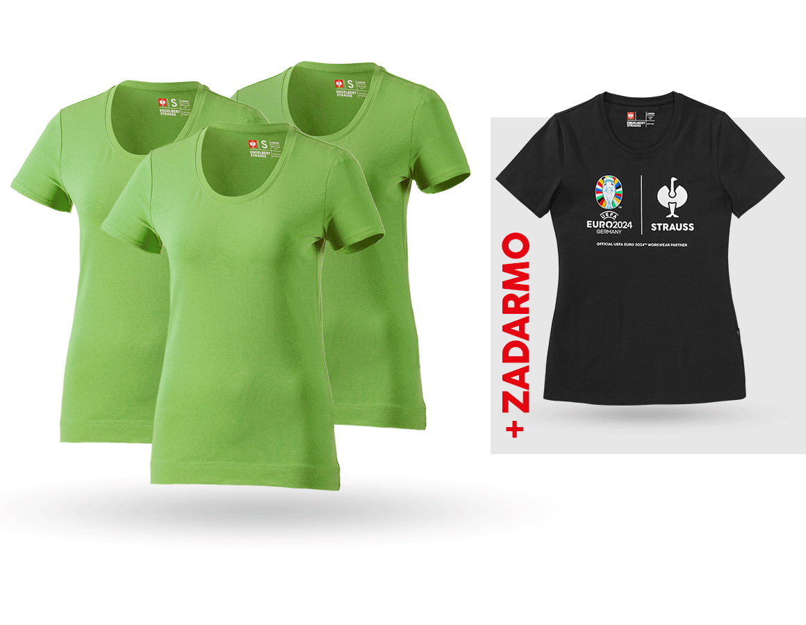 Oblečenie: SÚPR: 3x Tričko cotton stretch, dámkse + košeľa + morská zelená