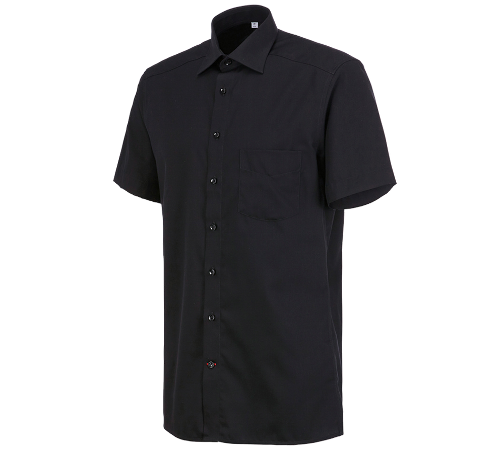 Tričká, pulóvre a košele: Obchodná košeľa e.s.comfort, krátky rukáv + čierna