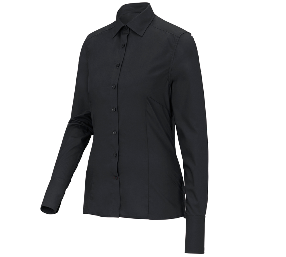 Tričká, pulóvre a košele: Obchodná blúza e.s.comfort, dlhý rukáv + čierna