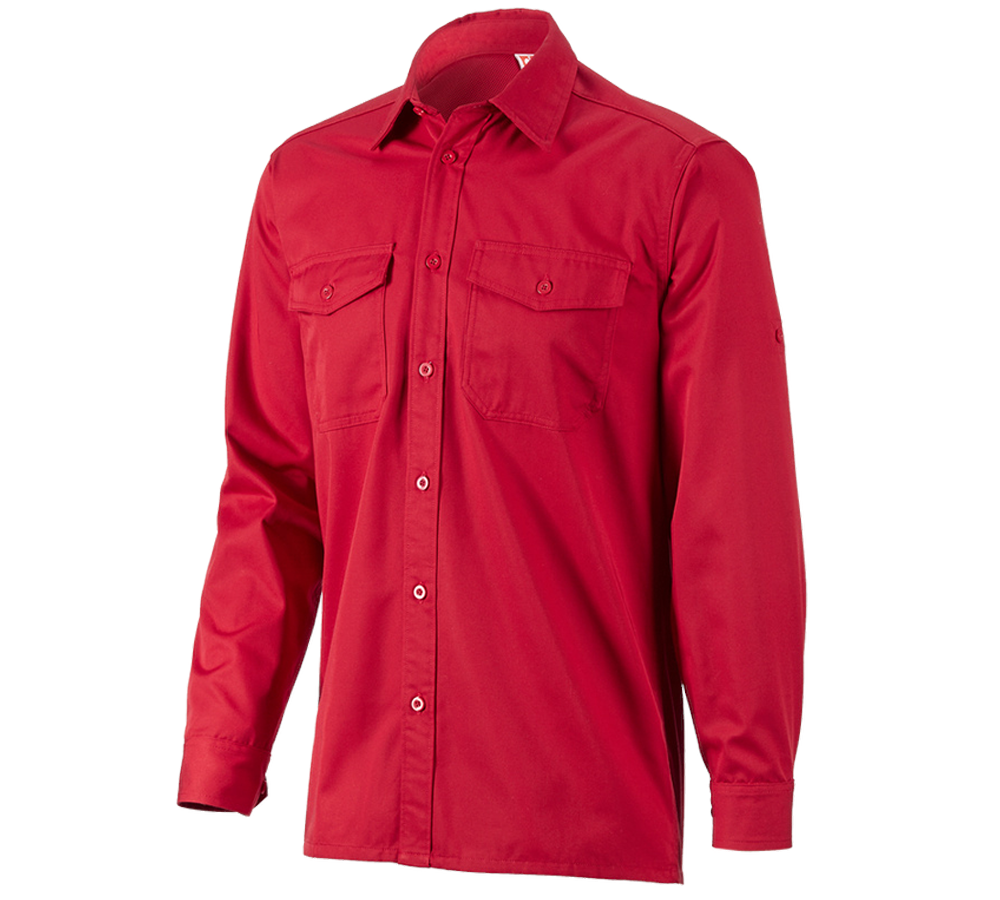 Tričká, pulóvre a košele: Pracovná košeľa e.s.classic, dlhý rukáv + červená
