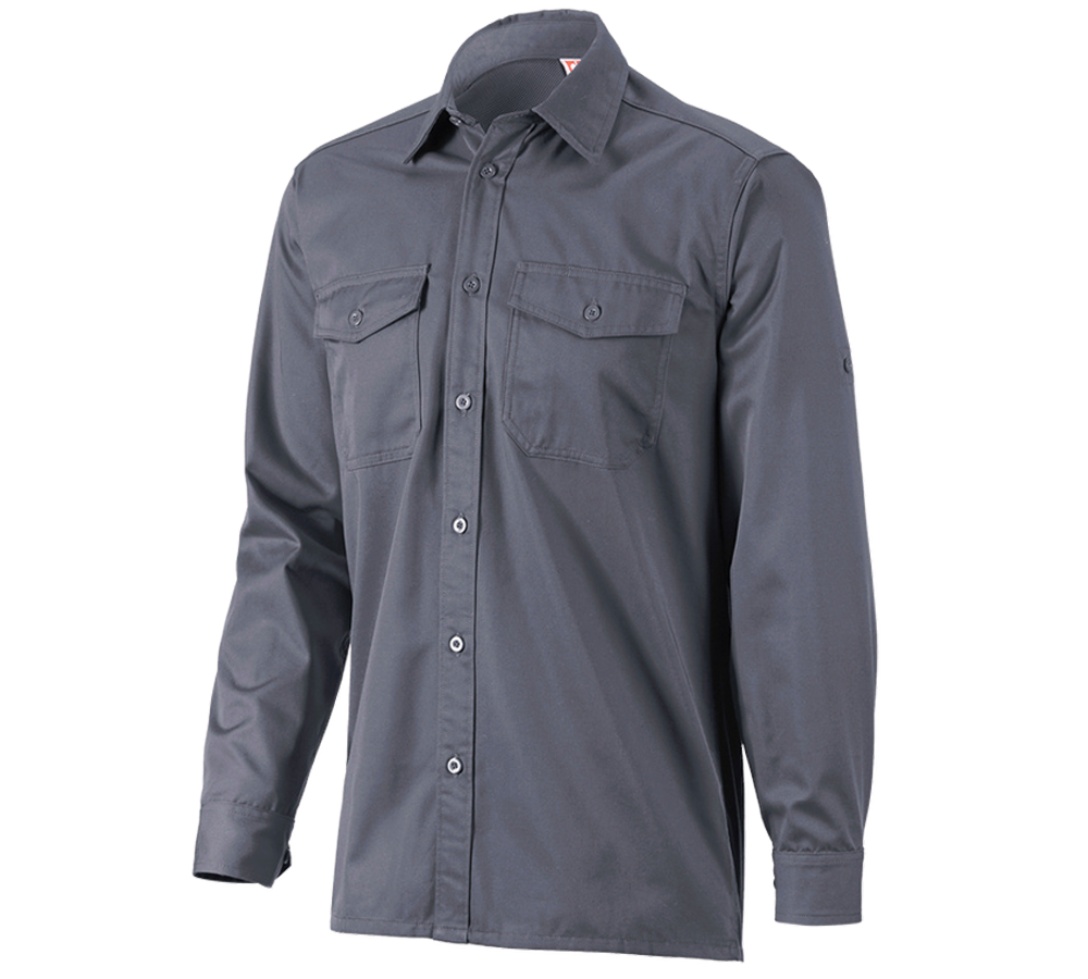 Tričká, pulóvre a košele: Pracovná košeľa e.s.classic, dlhý rukáv + sivá