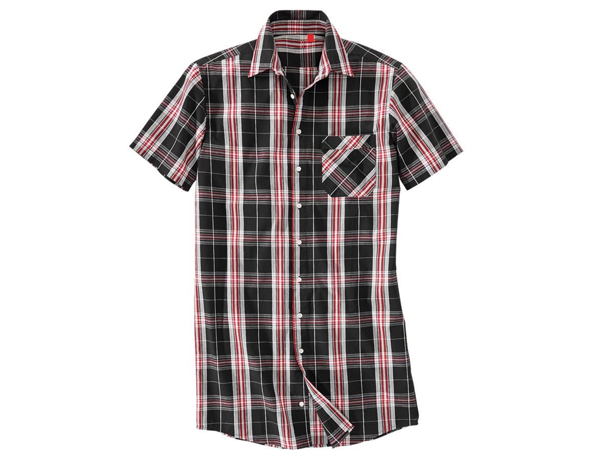 Tričká, pulóvre a košele: Košeľa s krátkym rukávom Lübeck, extra dlhá + čierna/červená/biela