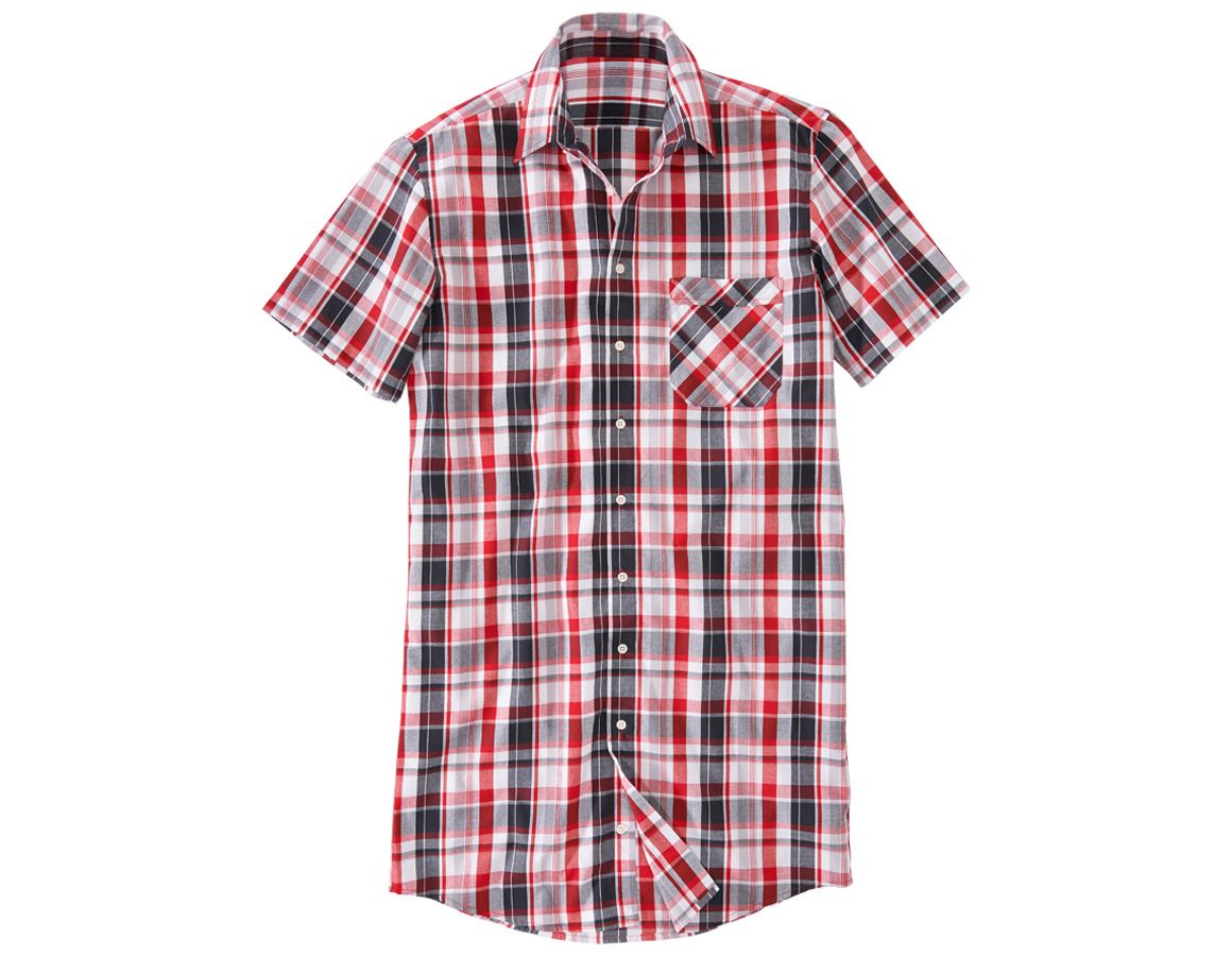 Tričká, pulóvre a košele: Košeľa s krátkym rukávom Lübeck, extra dlhá + biela/čierna/červená