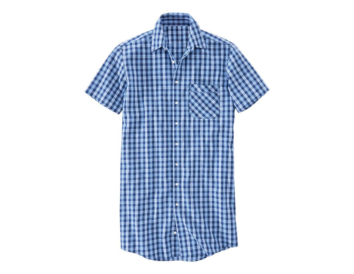 Tričká, pulóvre a košele: Košeľa s krátkym rukávom Lübeck, extra dlhá + tmavomodrá/azúrová/nevadzovo modrá