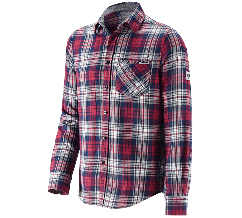 Tričká, pulóvre a košele: Károvaná košeľa e.s.vintage + červená károvaná