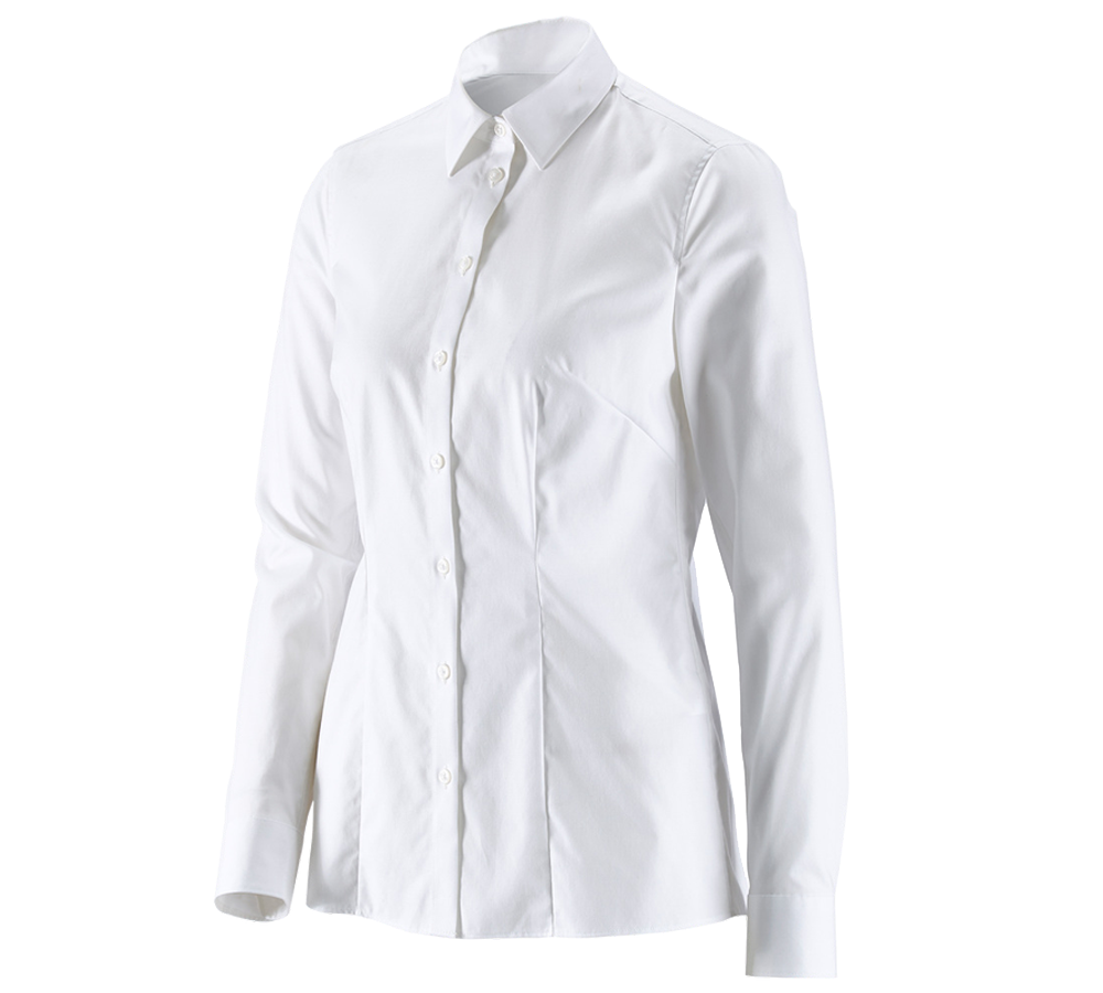 Tričká, pulóvre a košele: Obchodná blúza e.s. cotton stretch,dámsky reg. fit + biela