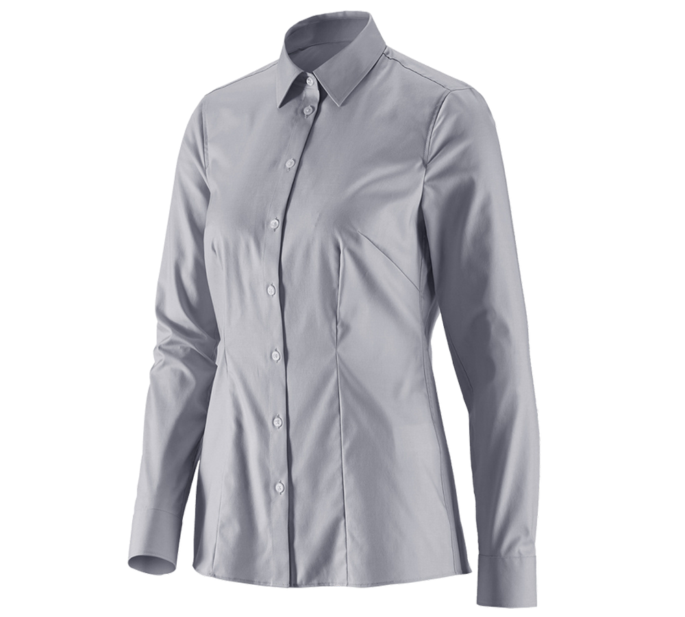 Tričká, pulóvre a košele: Obchodná blúza e.s. cotton stretch,dámsky reg. fit + hmlová sivá