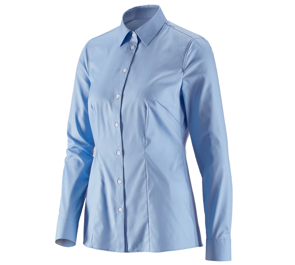 Tričká, pulóvre a košele: Obchodná blúza e.s. cotton stretch,dámsky reg. fit + mrazivá modrá
