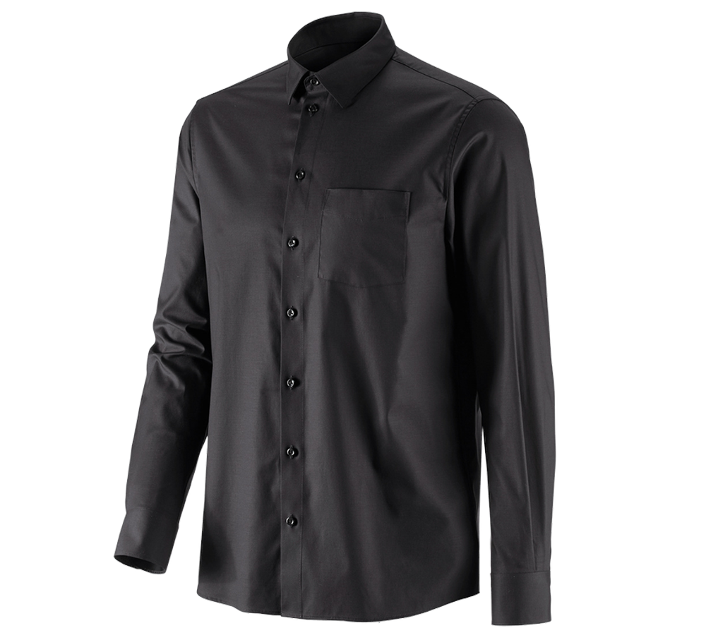 Tričká, pulóvre a košele: Obchodná košeľa e.s. cotton stretch, comfort fit + čierna