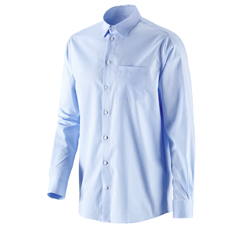 Tričká, pulóvre a košele: Obchodná košeľa e.s. cotton stretch, comfort fit + mrazivá modrá károvaná