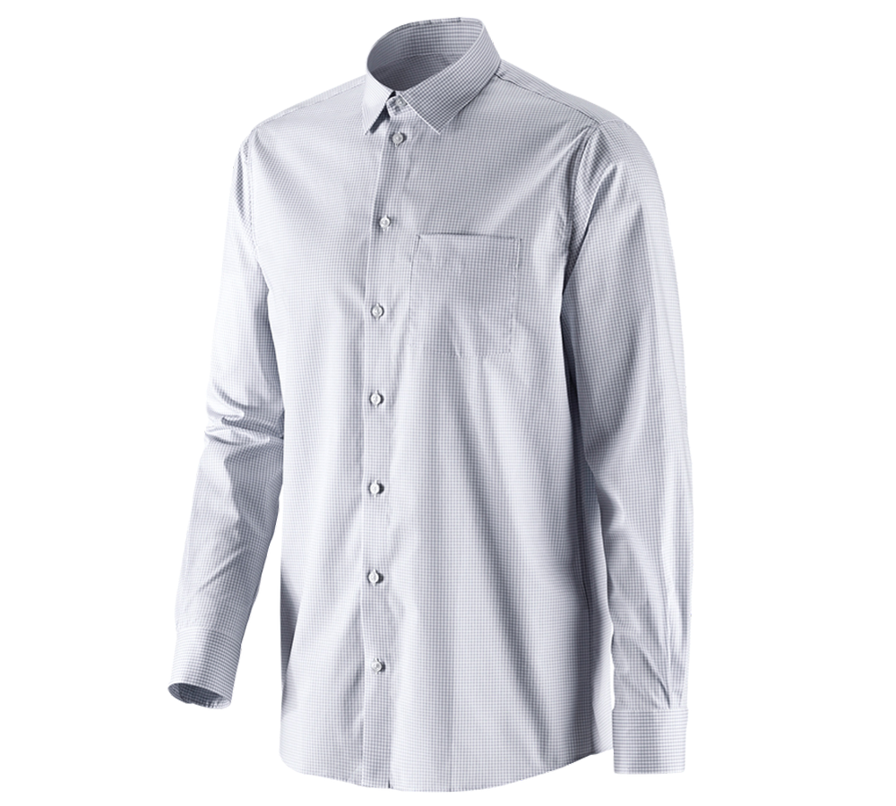 Tričká, pulóvre a košele: Obchodná košeľa e.s. cotton stretch, comfort fit + hmlová sivá károvaná