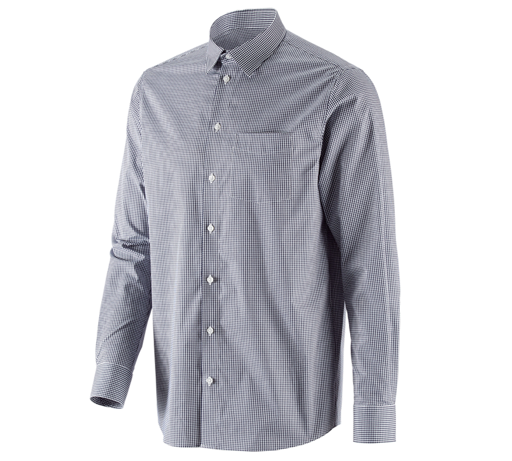 Tričká, pulóvre a košele: Obchodná košeľa e.s. cotton stretch, comfort fit + tmavomodrá károvaná